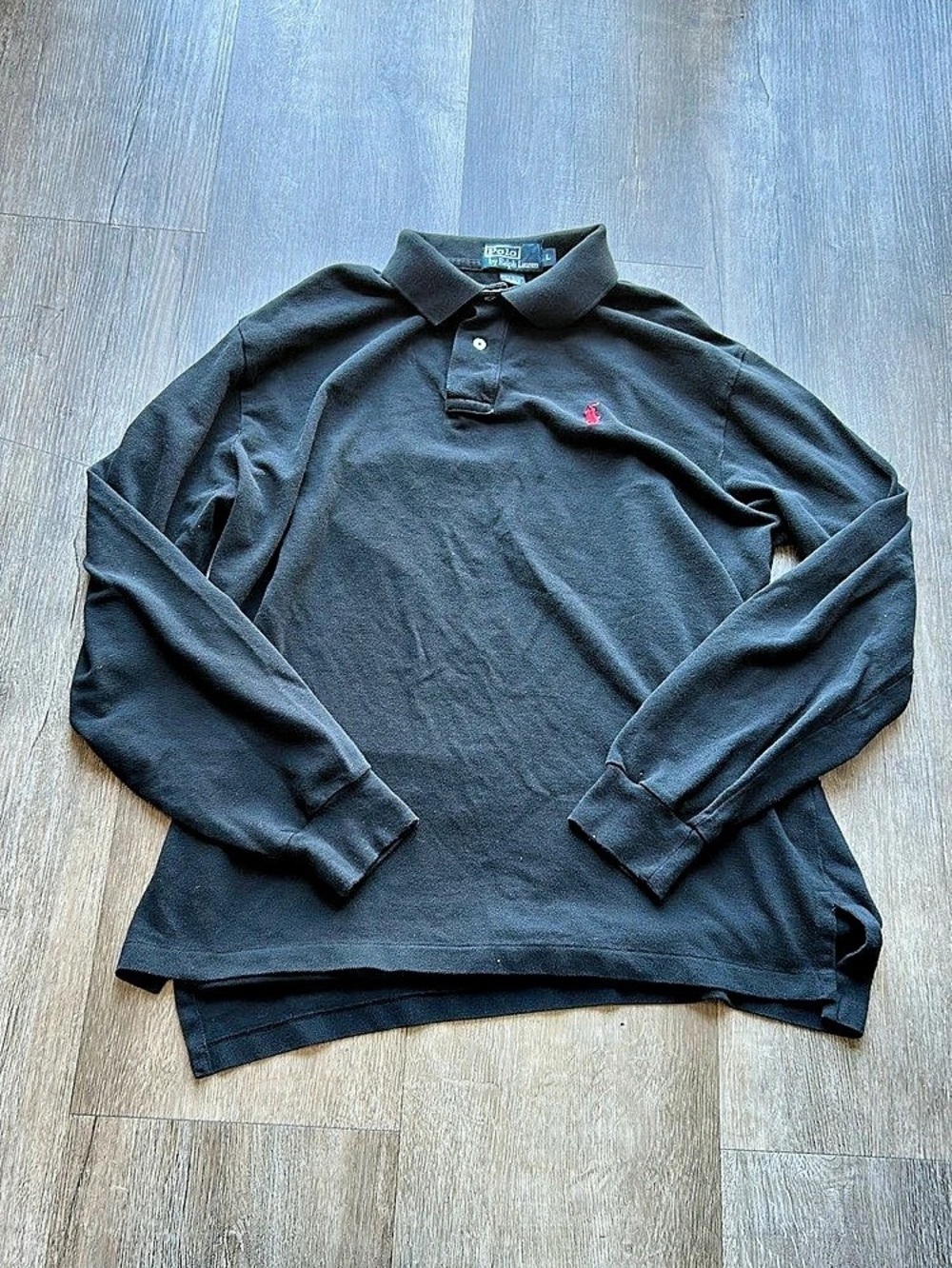 Polo by Ralph Lauren Long Sleeve Polo in Black Size Large